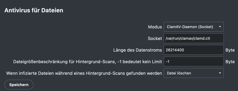 ClamAV Konfiguration