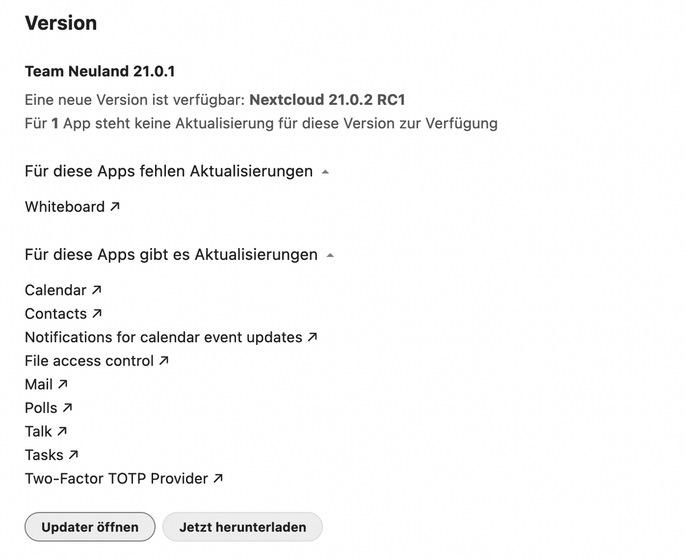 Webbasierter Updater